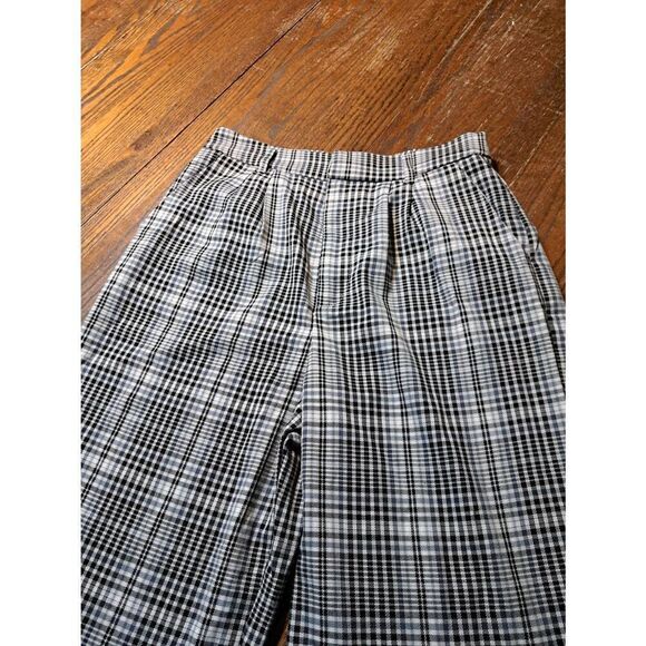 Large Tinseltown White Black Grey Bootcut Plaid Pants with Pockets Belt Loops - Picture 2 of 3